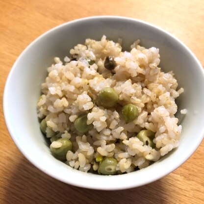 玄米の食感と、お豆の香りがマッチして美味しかったです。また作りたいです(^^)